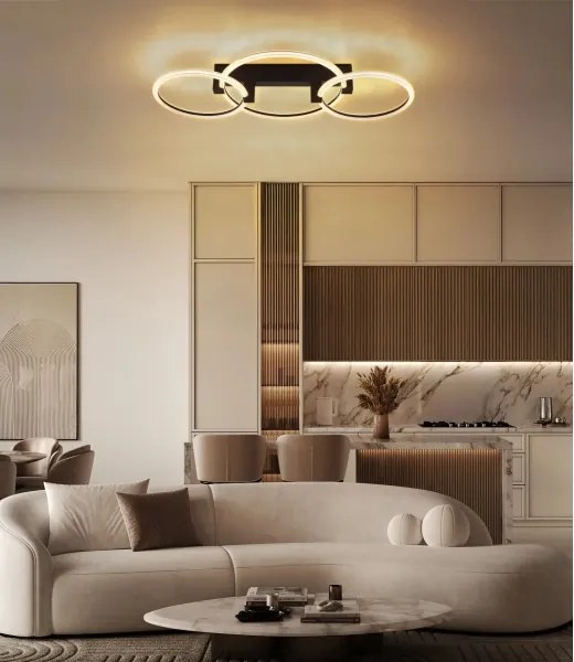 Globo 48050D2S - Plafonieră LED FLETCHER LED/40W/230V 3000K 76x38 cm negru