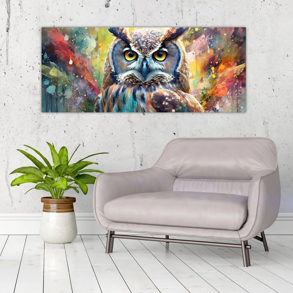 Tablou - Pictură de o bufniță (120x50 cm)