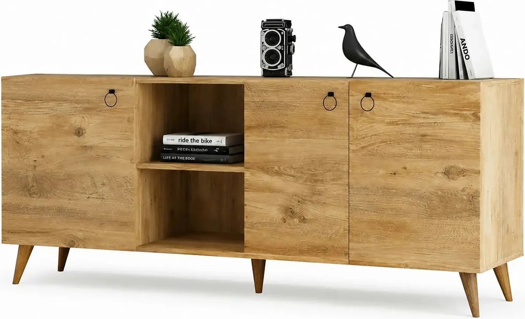 Comoda 616TNM1608, stejar, PAL melaminat, 180x45x79 cm