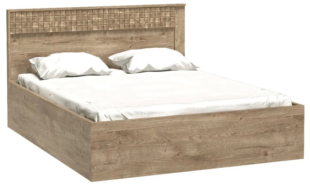 Pat matrimonial 160 cm Nature 17 (cu iluminat LED) (Stejar ribbeck). 1057921