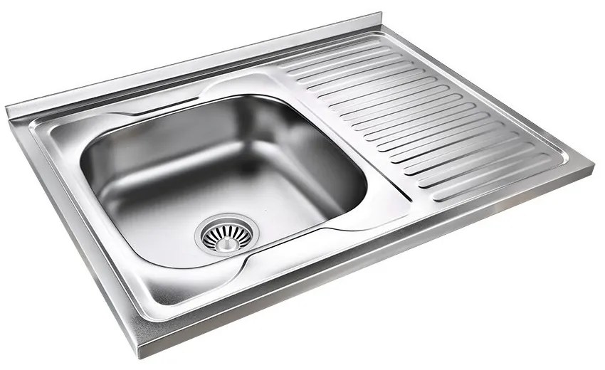 Chiuveta inox incastrata Quadron Pop Robin 111 inox satinat 80x60 cm stanga