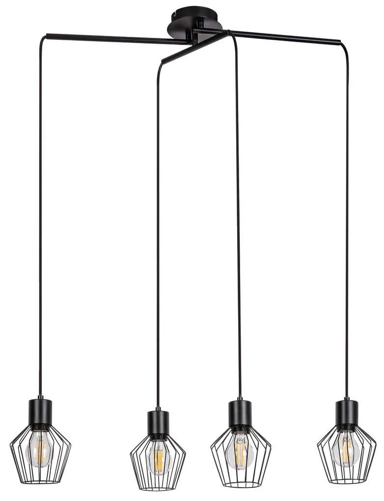 Lustra suspendata metal stil industrial Belano 4L