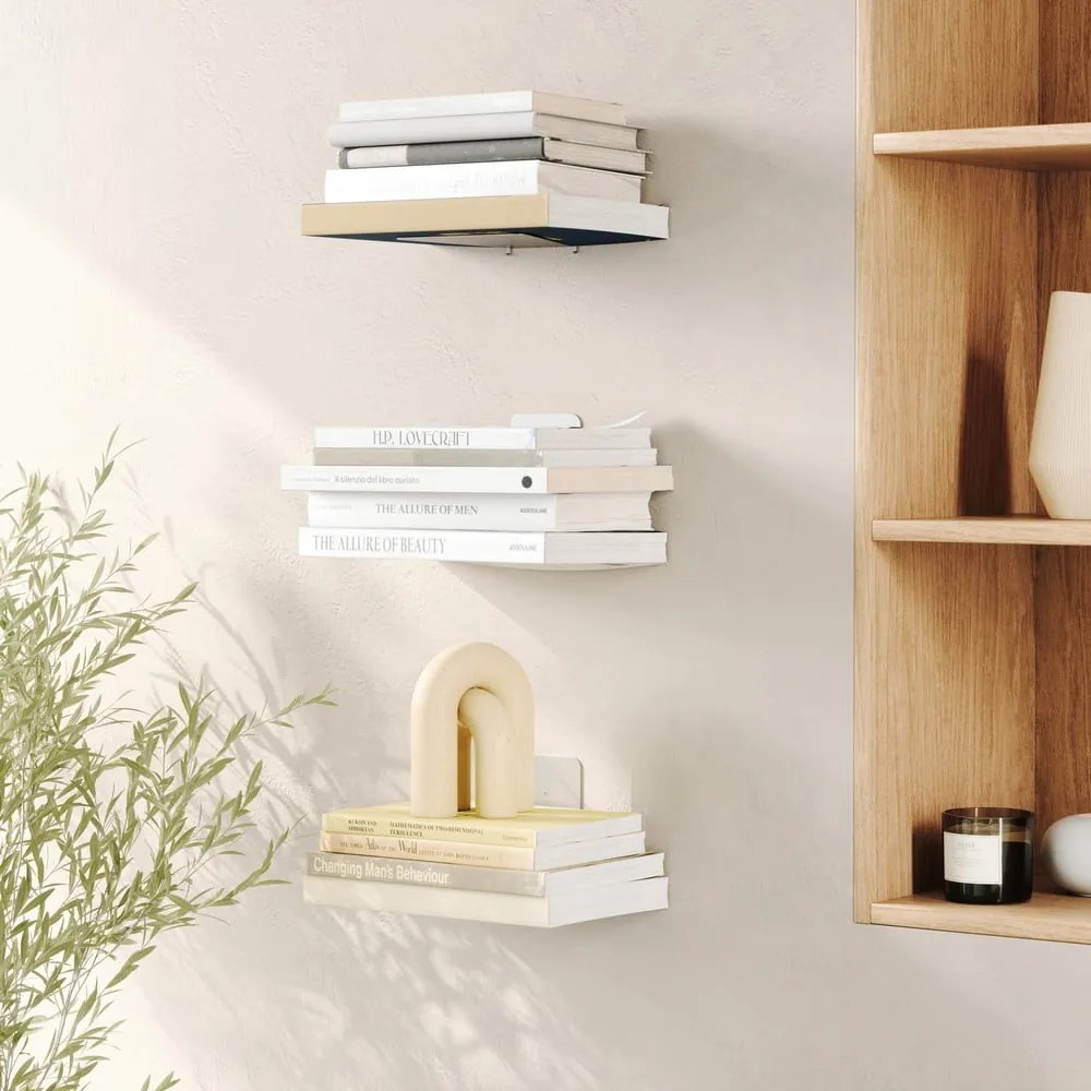 Rafturi argintii 3 buc. din metal 14 cm Conceal – Umbra