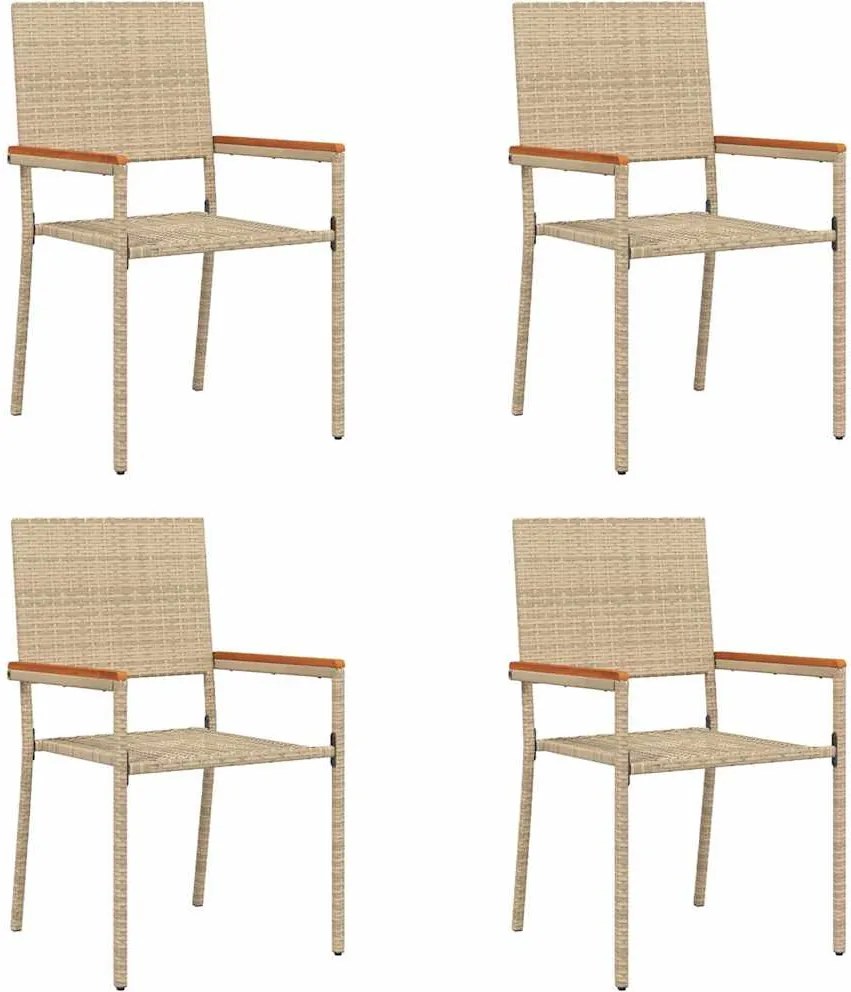 vidaXL Scaune de grădină stivuibile 4 pcs Crem și Marron