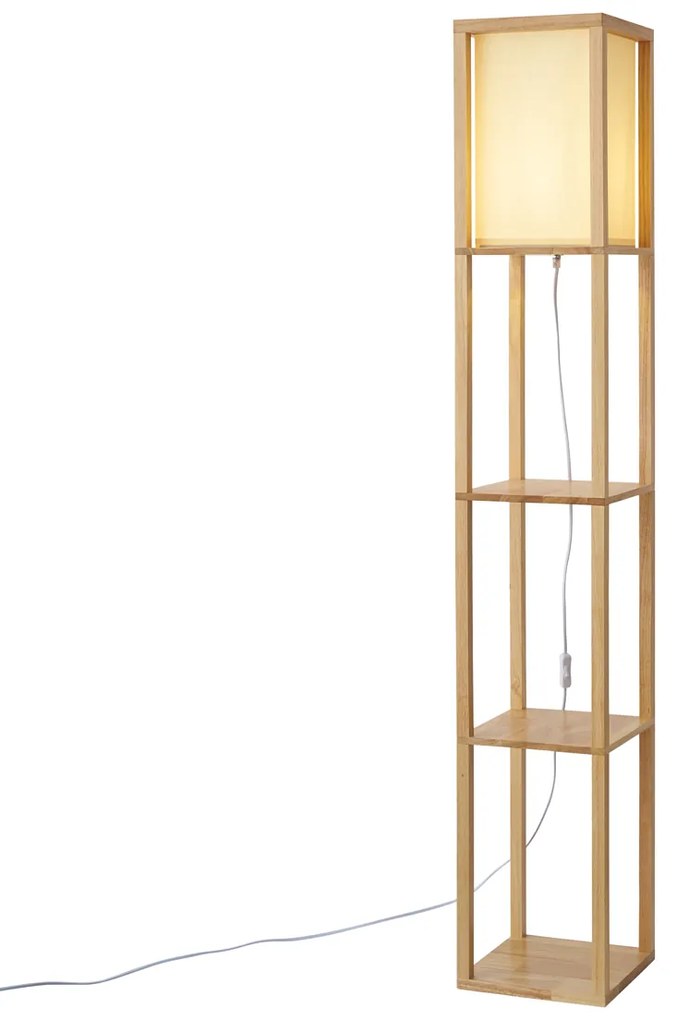 Lampă de podea modernă din lemn cu abajur bej - Stojan