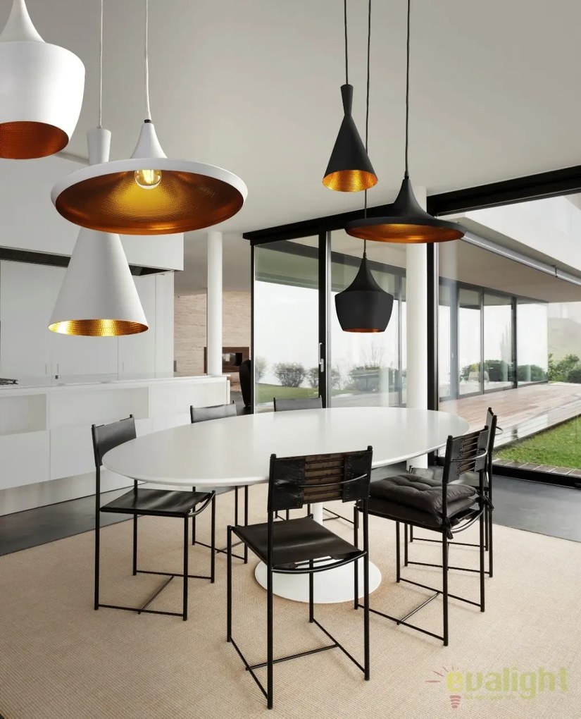 Lustra retro design industrial MIX alb/auriu