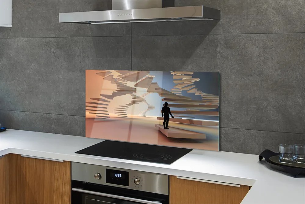 Panouri de sticlă scări 3d