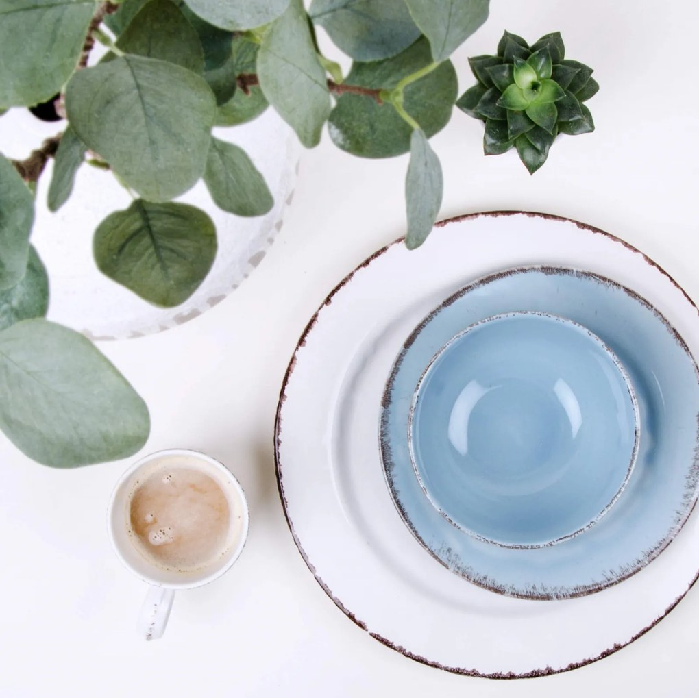 Set 6 Farfurii Glaze Alb-Lapte 22cm