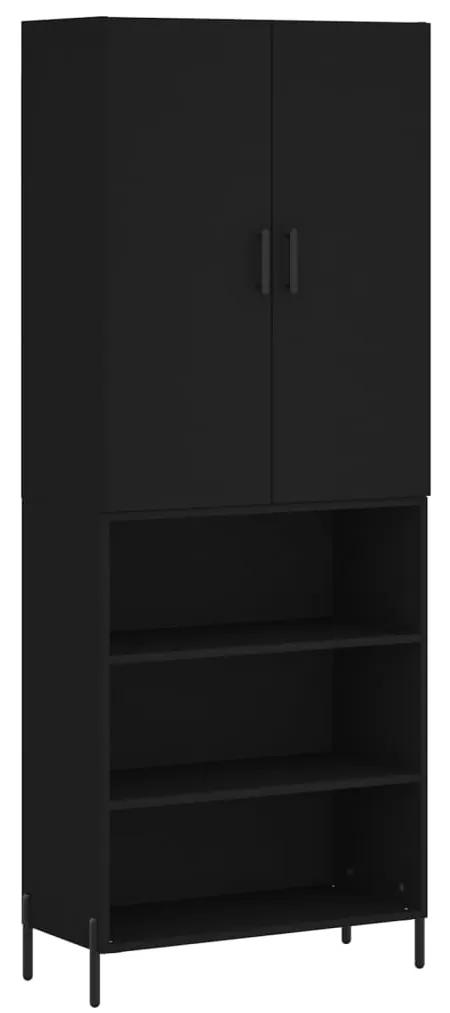 3196076 vidaXL Dulap înalt, negru, 69,5x34x180 cm, lemn compozit