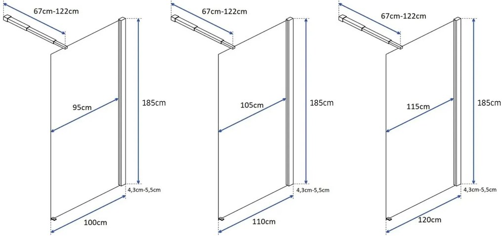 Paravan de dus Flexi Crom 120cm, Rea