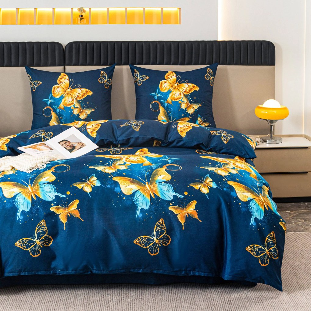 Lenjerie de pat din microfibra ROYAL BUTTERFLY albastru Dimensiune lenjerie de pat: 70 x 80 cm | 140 x 200 cm