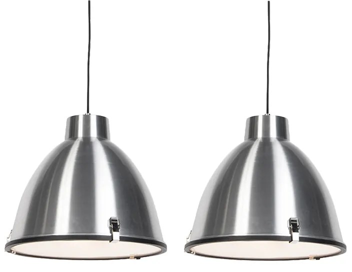 Set de 2 lămpi suspendate din aluminiu 38 cm cu dimmer - Anteros