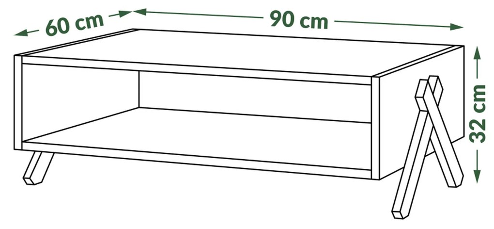 Mazzoni VIK S-90 Beton Millennium - MĂSUŢĂ DE CAFEA MODERNĂ PENTRU LIVING