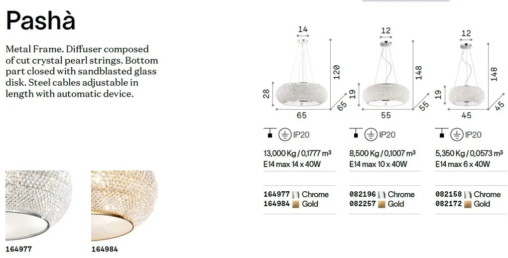 Lustra suspendata design elegant PASHA SP14 ORO