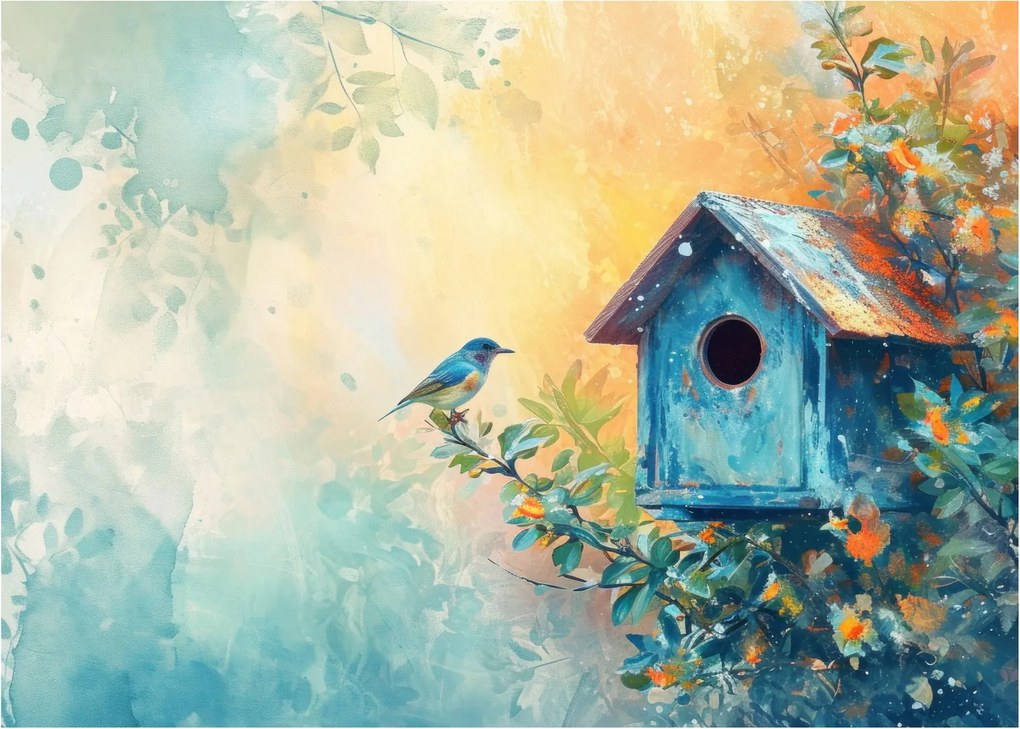 Tablou - Birdhouse, acuarelă, acuarelă (70x50 cm)