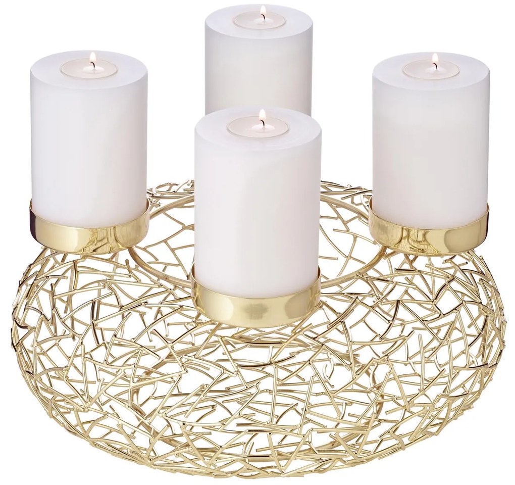 Coroană de advent, Milano Ø 34 cm, aurie - EDZARD