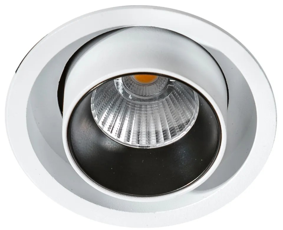 Spot LED dimabil incastrabil, directionabil pentru tavan/plafon LUNA alb/negru