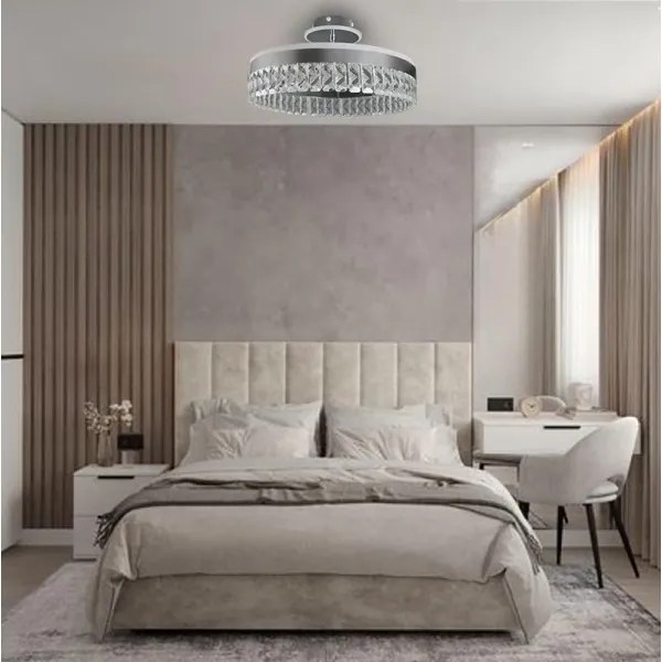 Lustră LED dimabilă aplicată LED/75W/230V 3000-6500K crom + telecomandă