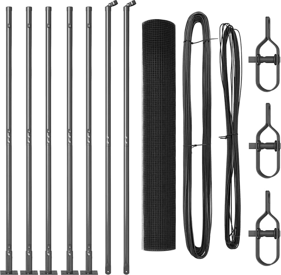vidaXL Stâlp de gard. Gri 10 x 0,8 m ( plasă de 19 x 19 mm)