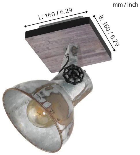 Eglo 49648 - Lampă spot BARNSTAPLE 1xE27/40W/230V