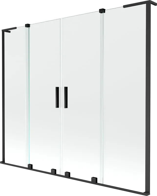Mexen Velar L Duo paravan pentru baie, cu 2 uși glisante, 170 x 150 cm, transparent, negru - 896-170-003-02-70