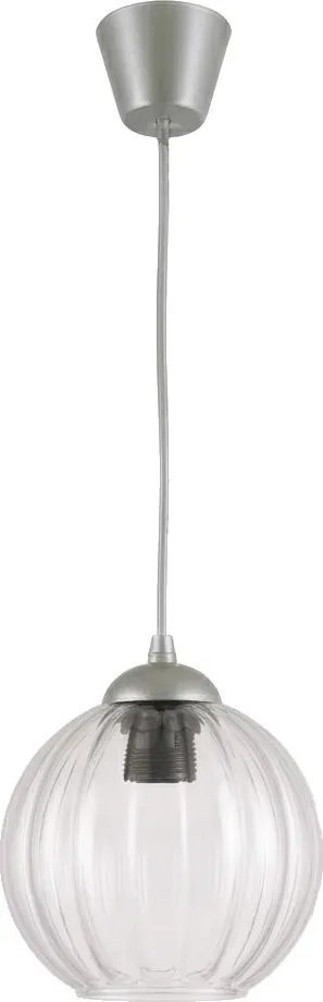 Brilagi - Pendul LED pe cablu RETRO GLASS 1xE27/60W/230V Ø 18 cm argintiu/transparent