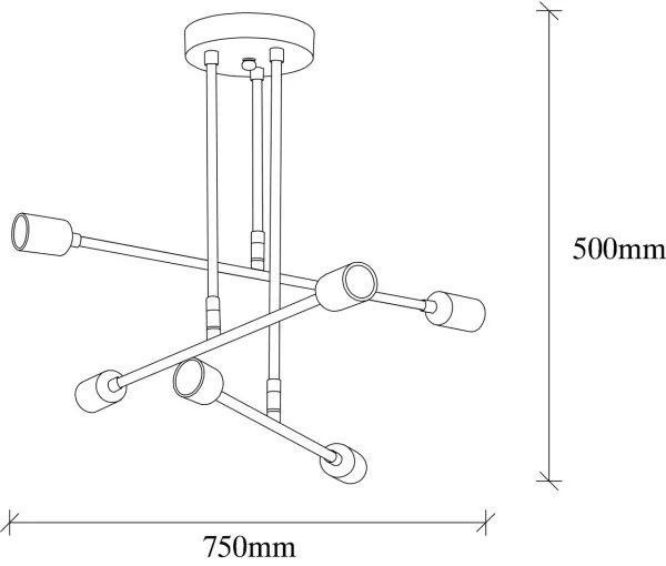 Lustră pe tijă FLOWER 6xE27/40W/230V