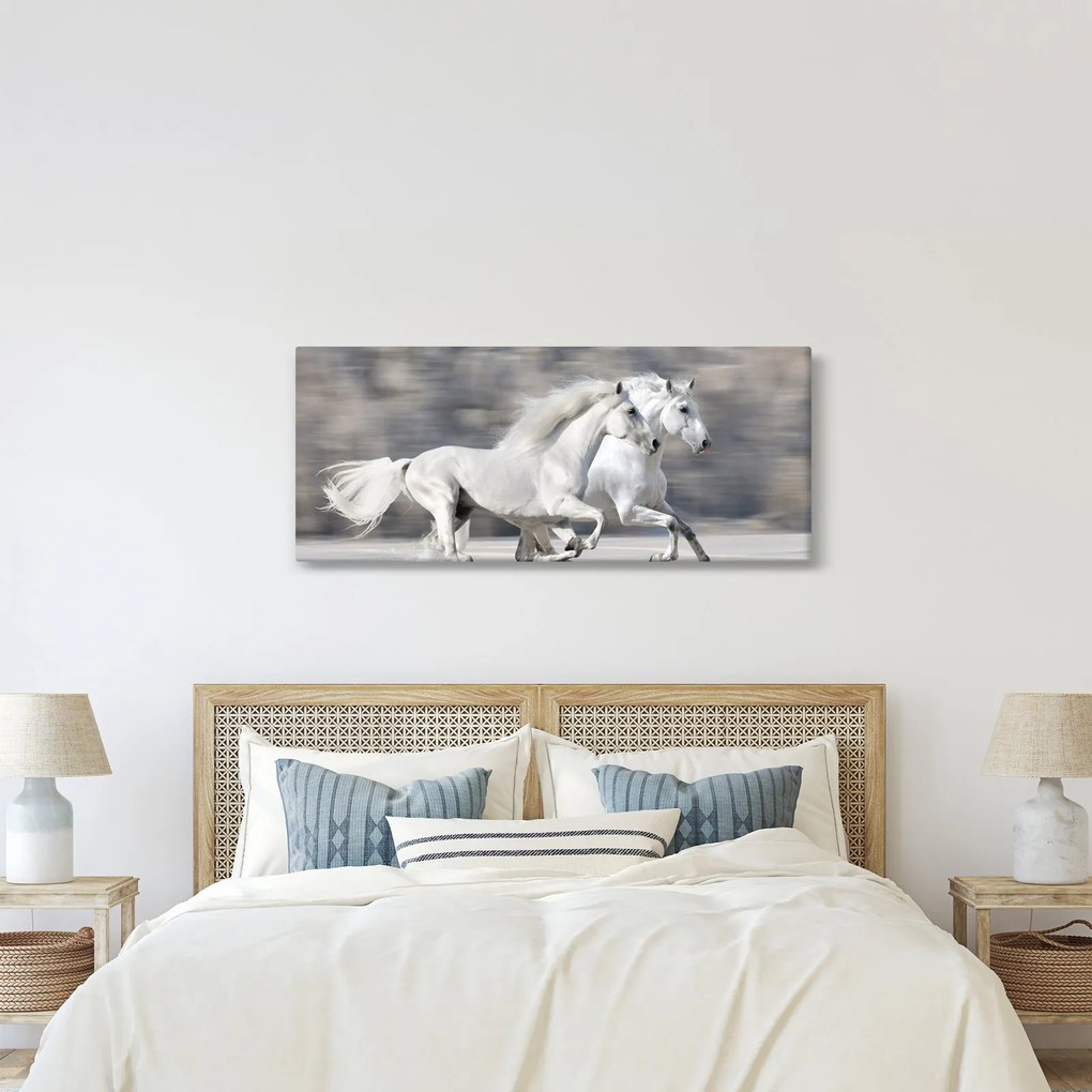 Tablou - Cai albi în timpul iernii (120x50 cm)