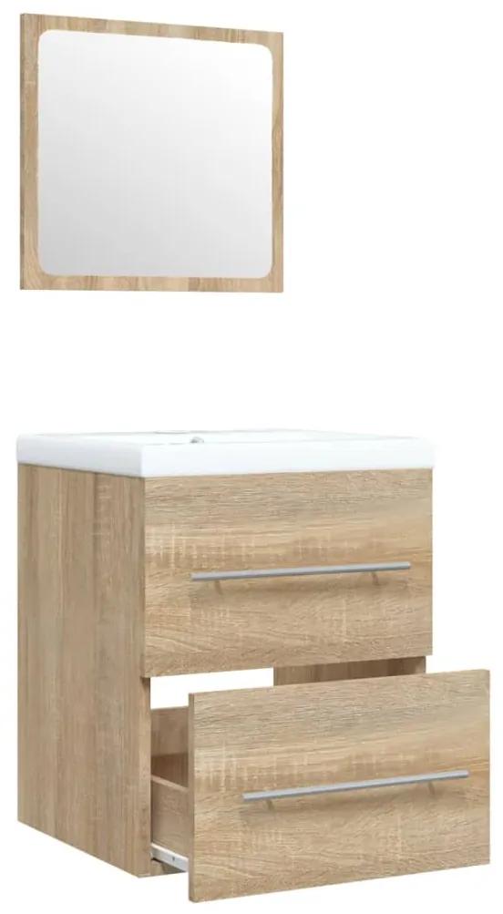 Dulap de chiuveta bazin incorporat stejar sonoma lemn prelucrat