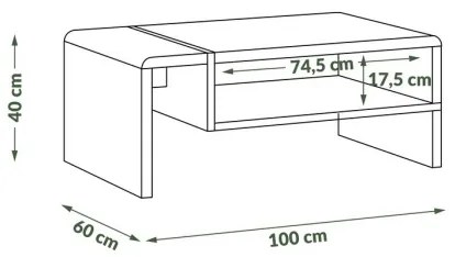 Măsuță de cafea FRED alb/gri
