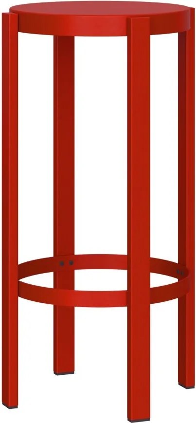 Scaun de bar roșu din oțel (înălțime șezut 75 cm) Doon – noo.ma