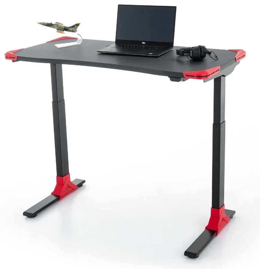 Masa OfficeTech Game cu inaltime reglabila, 120 x 60 cm, neagra