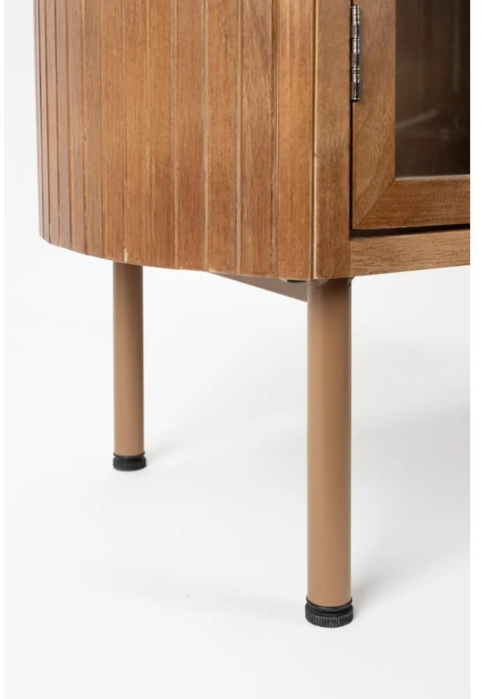 Vitrină în culoare naturală din lemn de arbore de cauciuc 100x80x38 cm Yaz – White Label