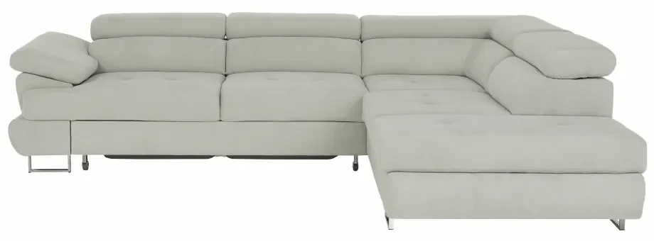 Colţar extensibil, material textil gri deschis, model dreapta, BUTON R