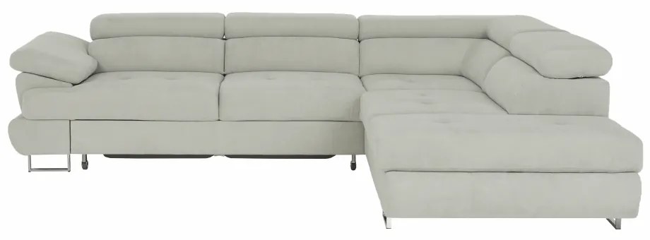 Set canapea cu spaţiu de depozitare, gri deschis, material textil, dreapta, BUTON R
