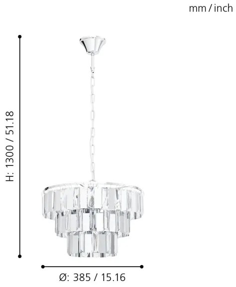 Eglo 99095 - Lustră pe lanț ERSEKA 5xE14/40W/230V