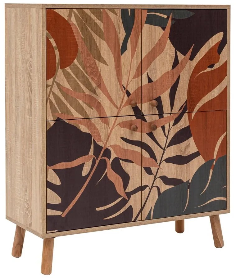 Dulap în culoare naturală cu aspect de lemn de stejar 95x111 cm Multilux – Kalune Design