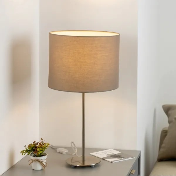 Lampă LED de masă Eglo TUNJA 1xE27/60W/230V 38,5 cm crom mat/taupe