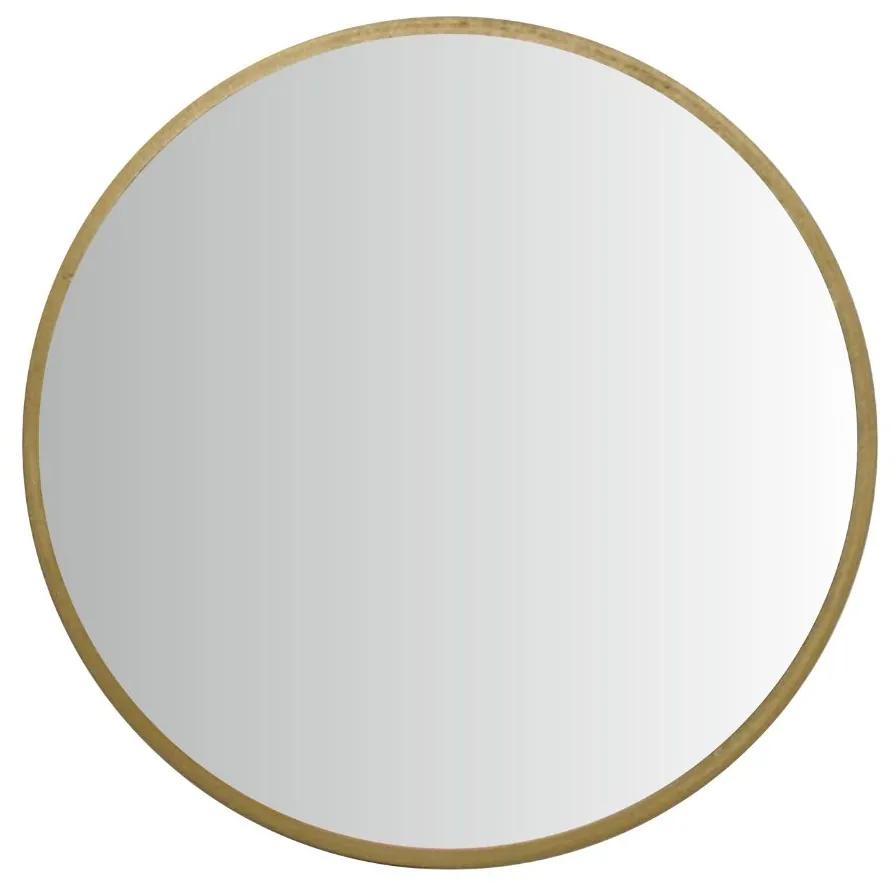 Oglindă cadru lemn rotund auriu 40 cm