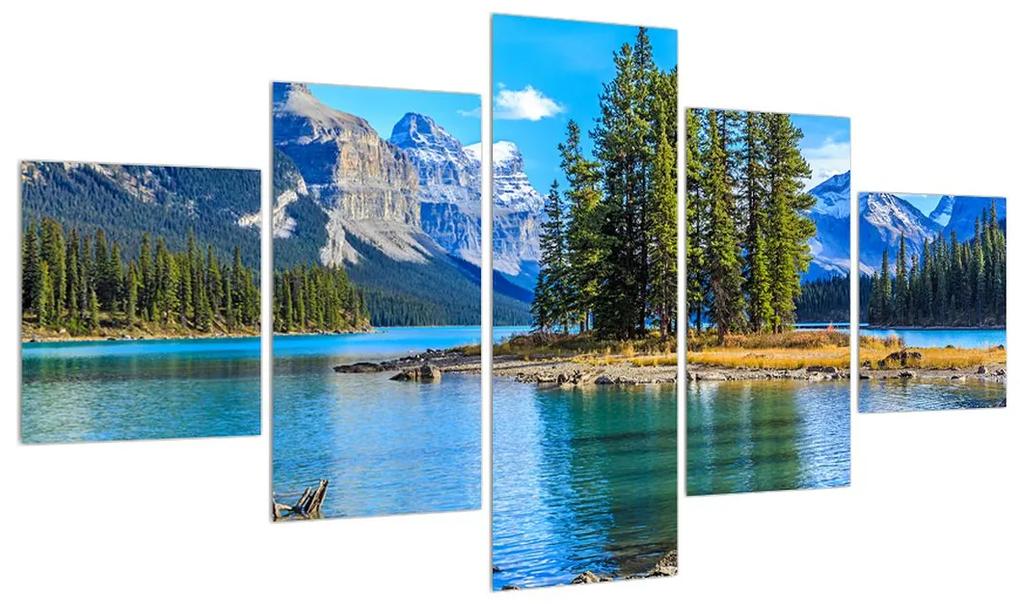 Tablou cu peisaj montan și râu (125x70 cm), în 40 de alte dimensiuni noi