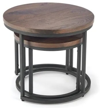 SET 2x Masă de cafea OREO pr. 43/53 cm negru/nuc