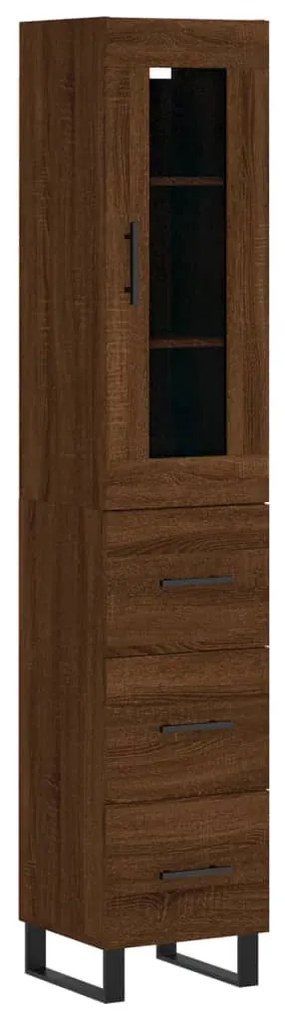 3199264 vidaXL Dulap înalt, stejar maro, 34,5x34x180 cm, lemn prelucrat