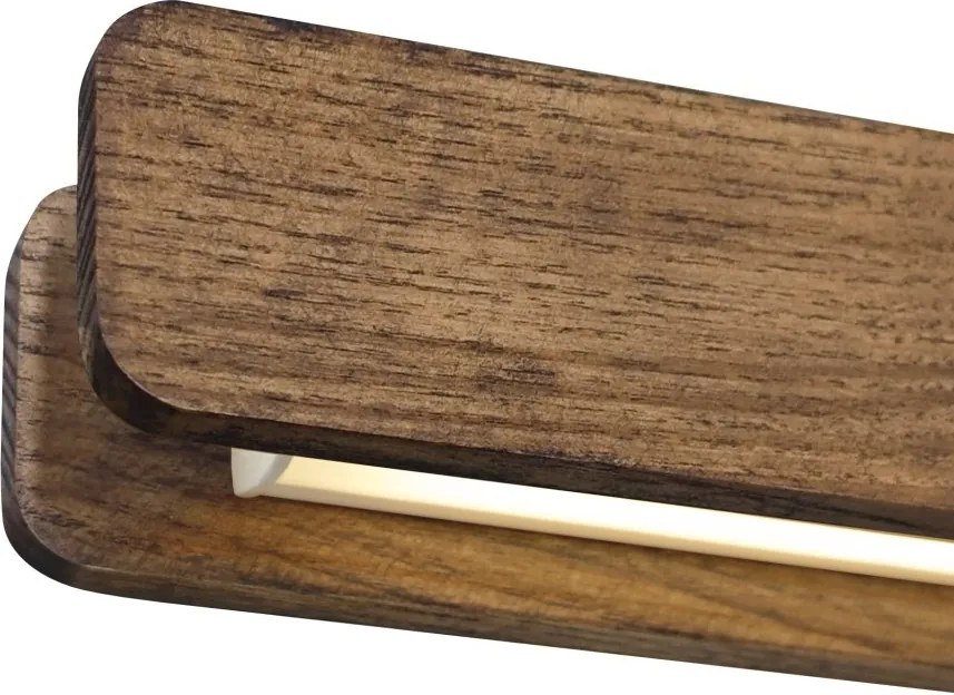 Lustra LED suspendata design scandinav Ilgas lemn maro