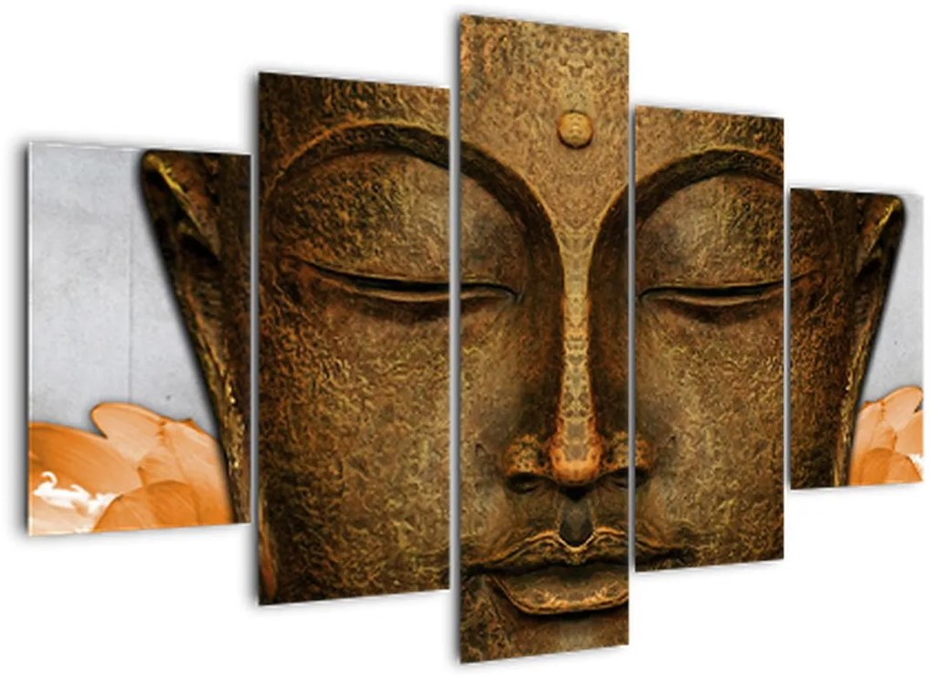 Tablou cu statuie cu detaliu a feței (150x105 cm)