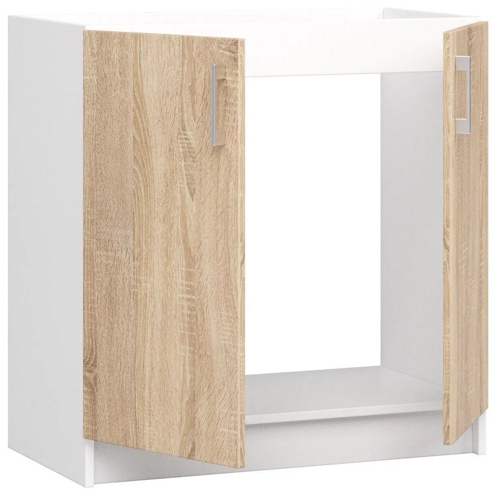 Dulap inferior de bucătărie Lula s80zl (Alb + stejar sonoma). 1068593
