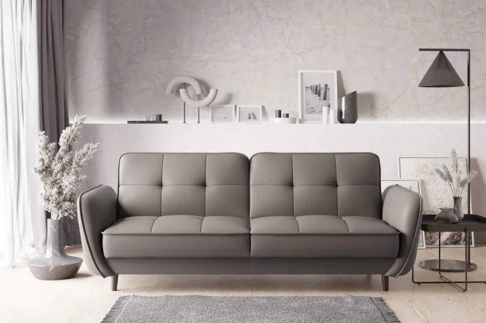 Canapea tapitata, extensibila, cu spatiu pentru depozitare, 220x83x90 cm, Bellis 04, Eltap (Culoare: Gri / Riviera 91)