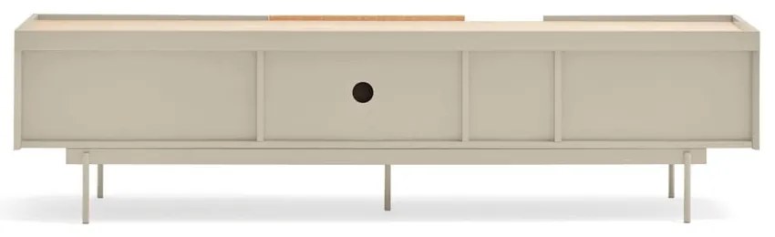 Comodă TV bej-natural cu aspect de lemn de stejar 180x45 cm Otto – Teulat