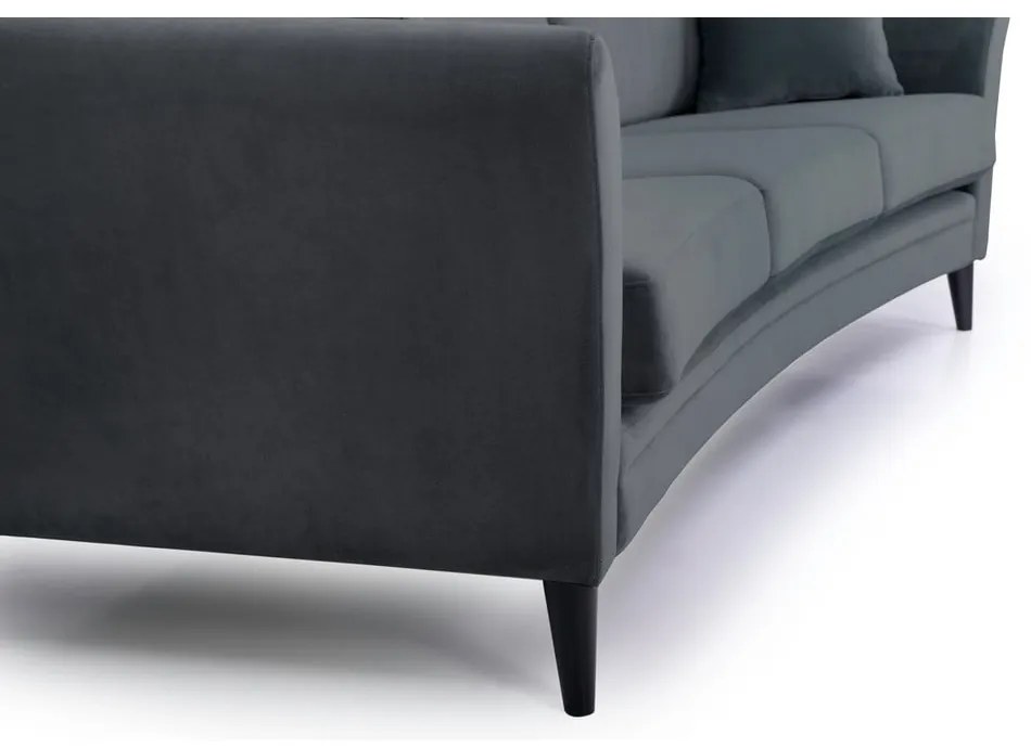 Canapea gri din catifea 237 cm Eden - Scandic