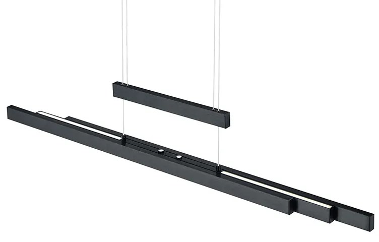 Lampă suspendată neagră incluzând LED cu dimmer în 3 trepte, 3 lumini - Sofie
