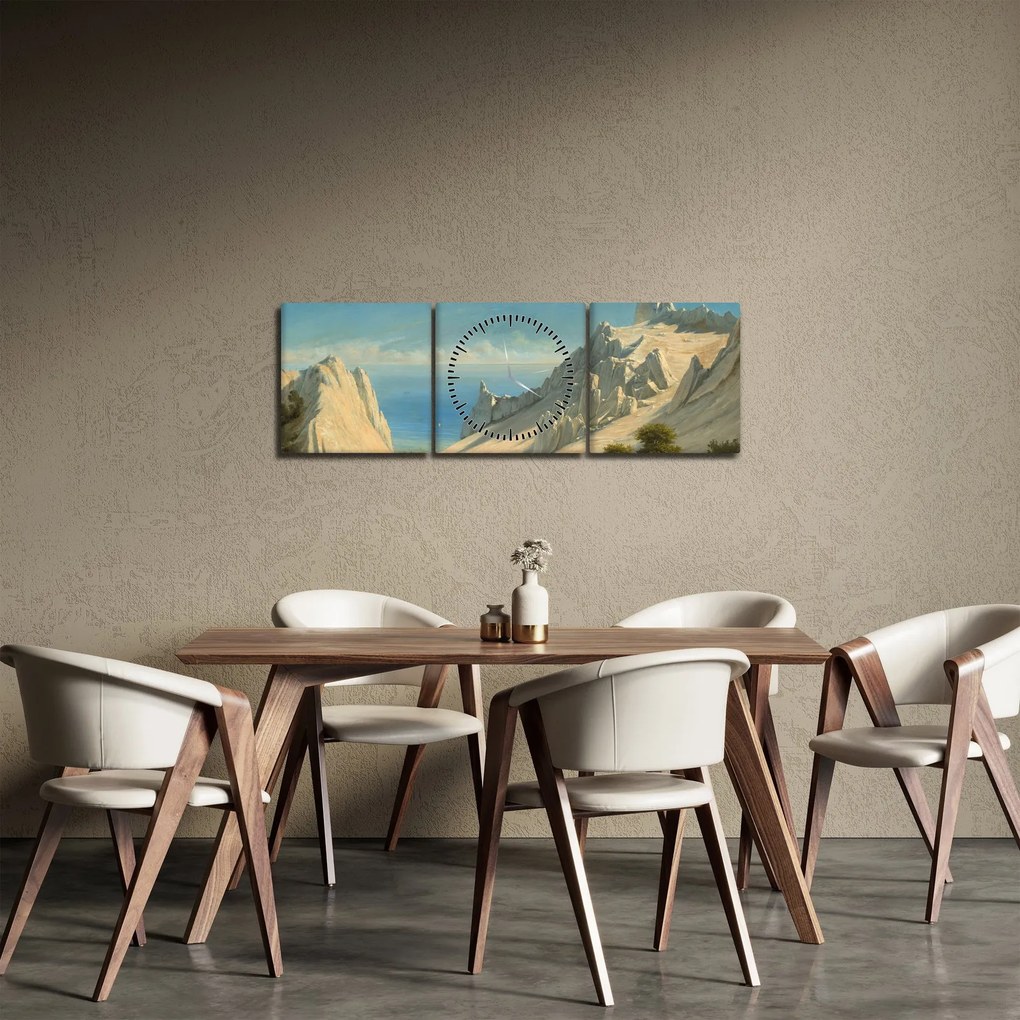 Tablou - Georg Emil Libert, View of Sommerspiret, the Cliffs of Møn, reproducere (cu ceas) (90x30 cm)